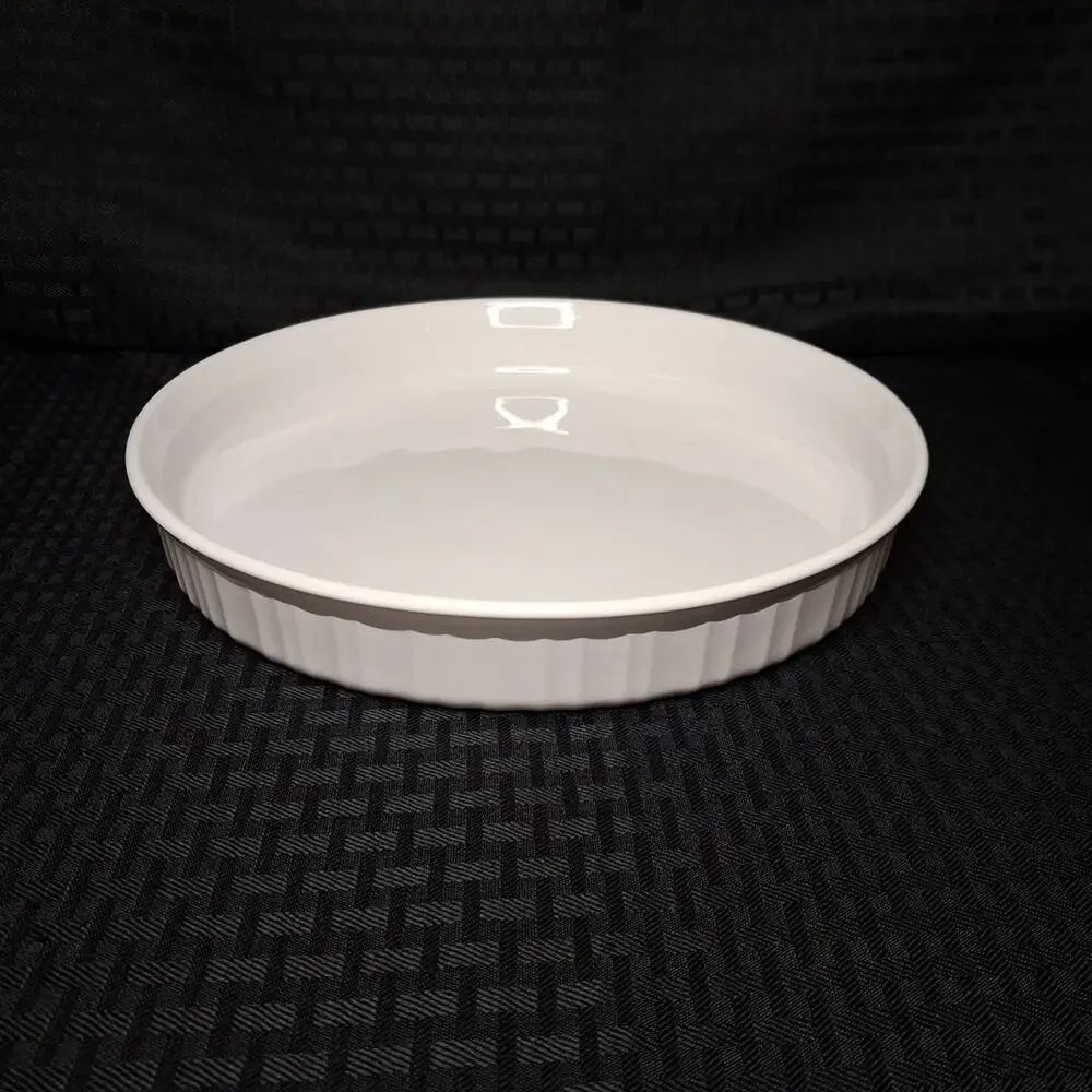Corning Ware G-3-B (F-3-B) French White 10 inch Round Quiche/Pie Baking Dish